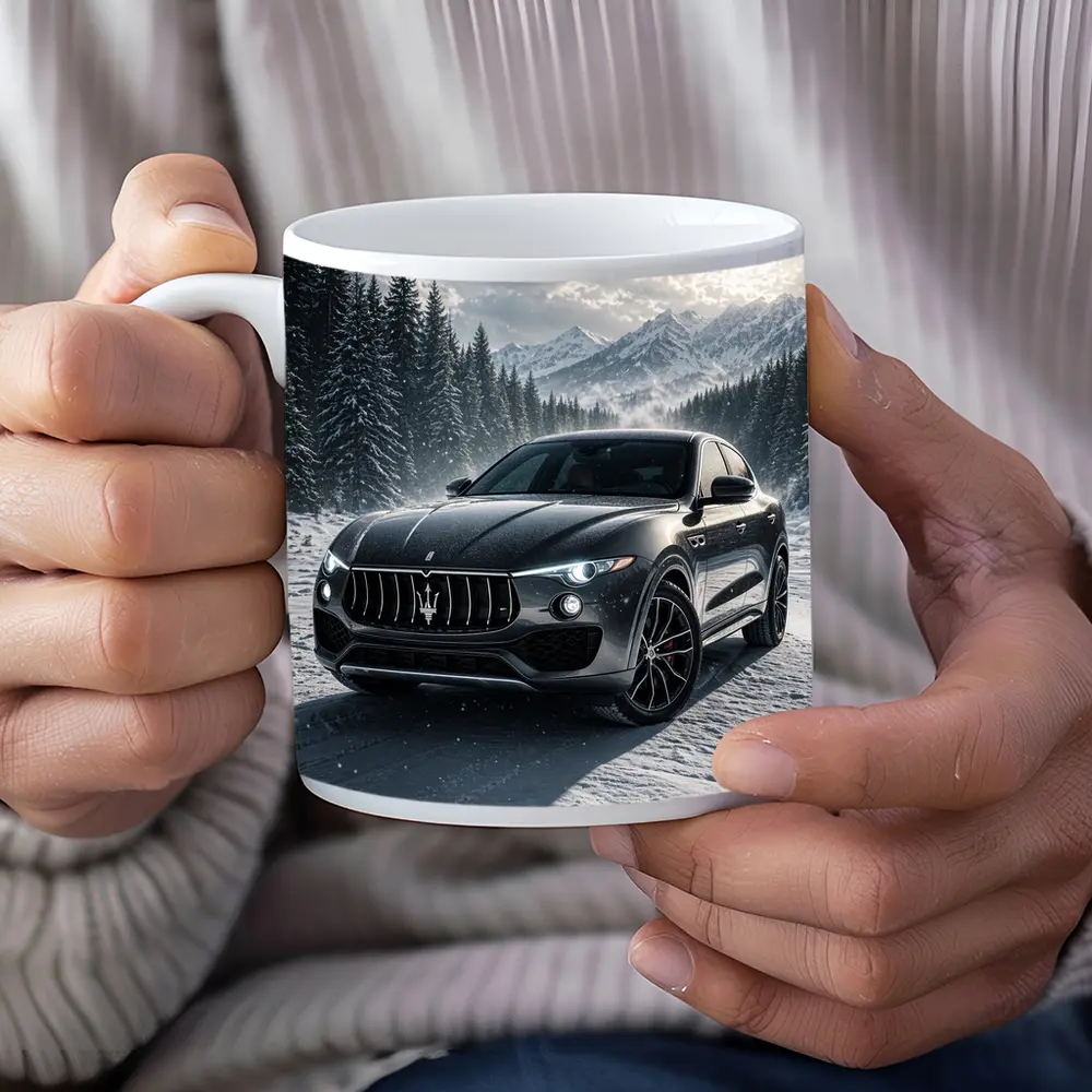 Maserati Levante Black Snow Winter Forest – Mugs
