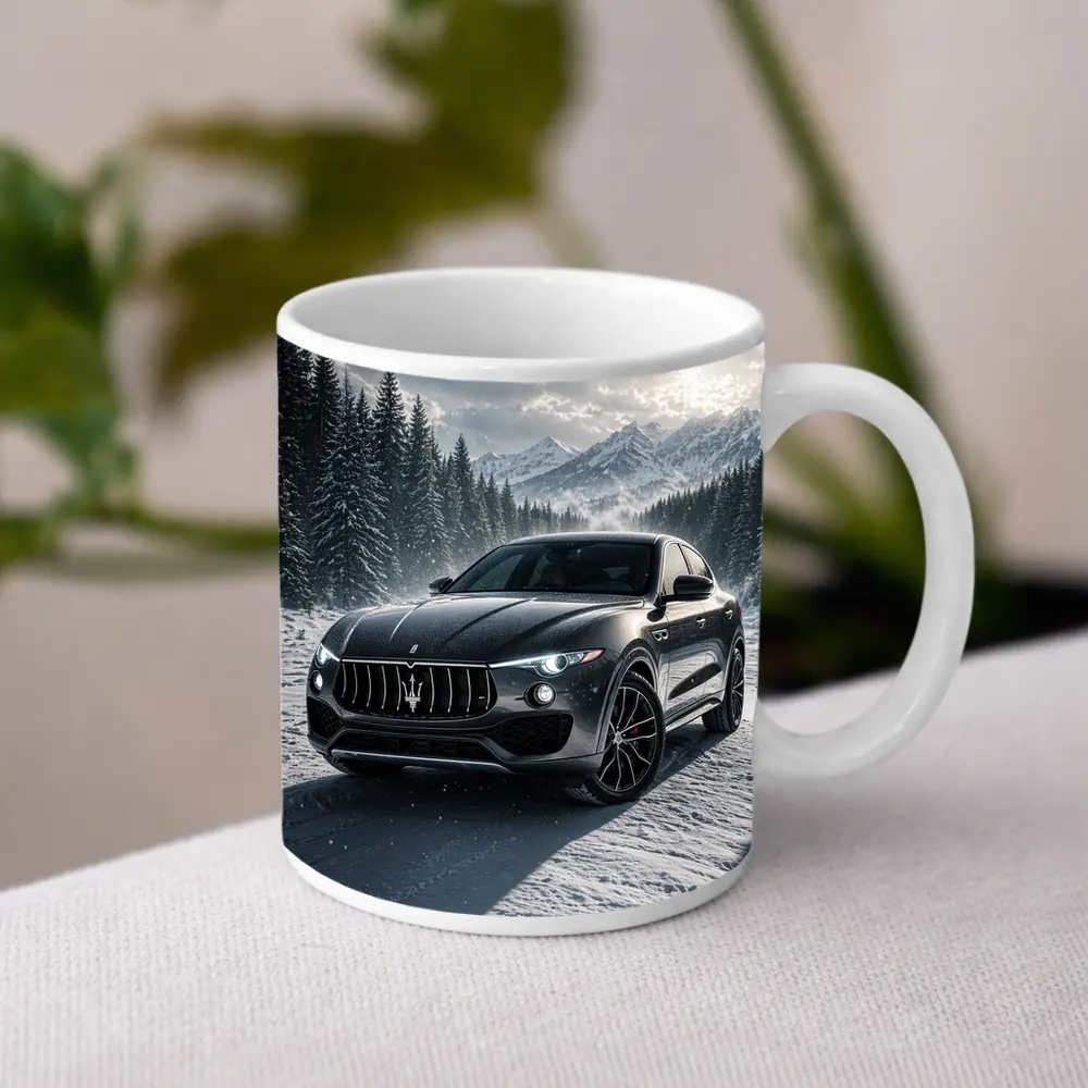 Maserati Levante Black Snow Winter Forest – Mugs