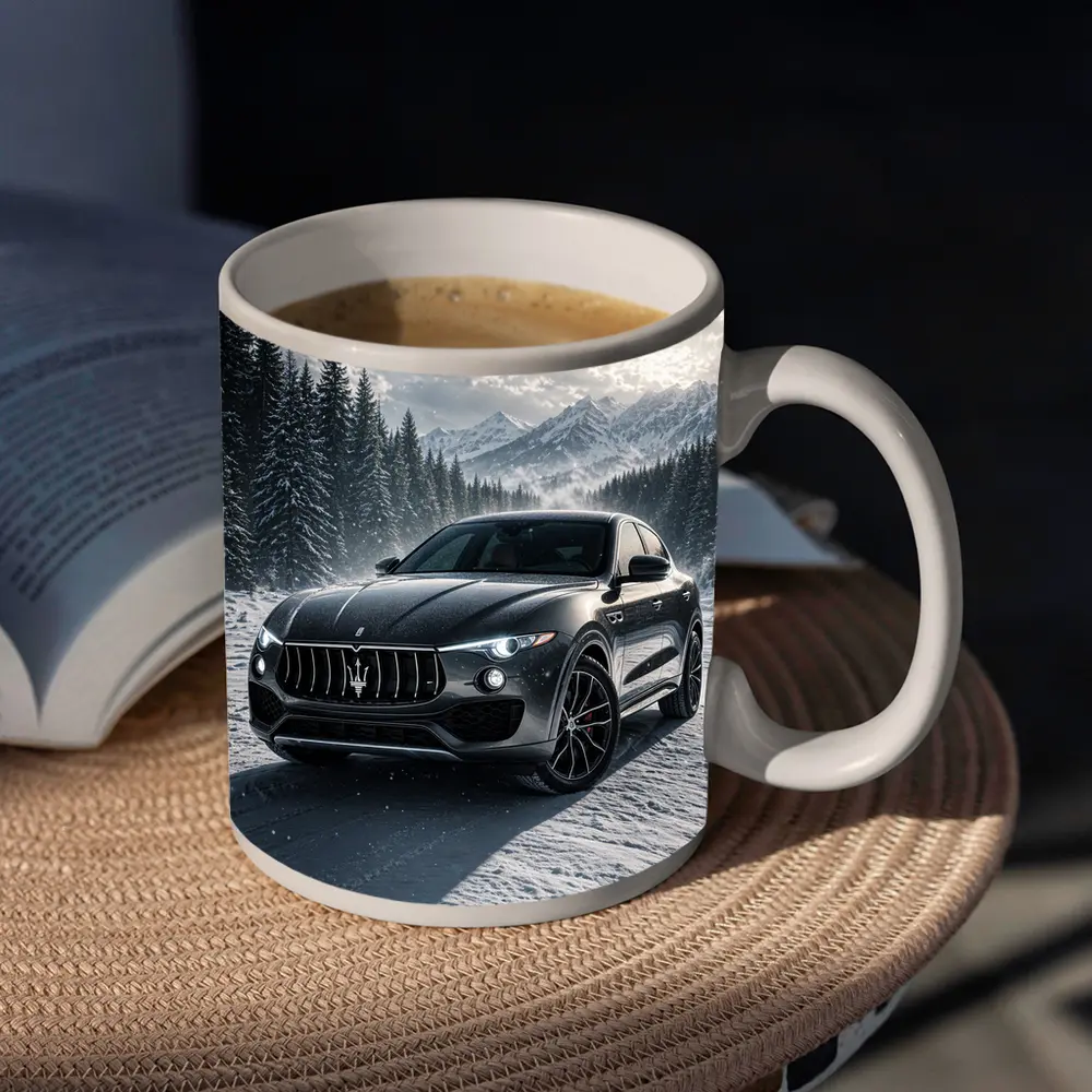 Maserati Levante Black Snow Winter Forest – Mugs