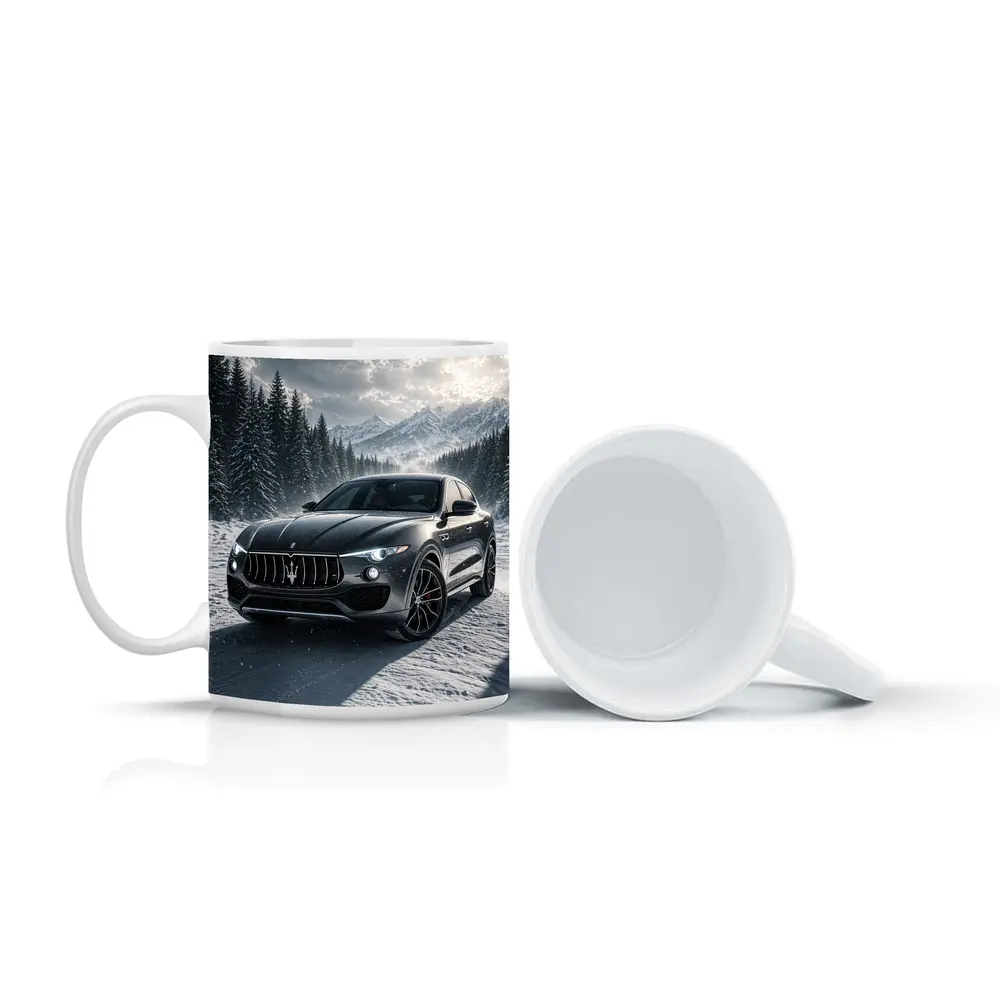 Maserati Levante Black Snow Winter Forest – Mugs
