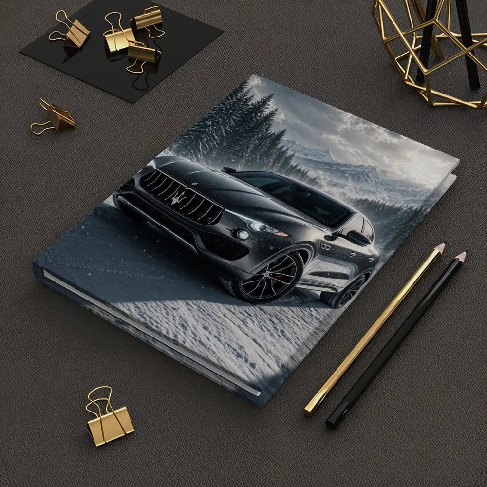 Maserati Levante Black Snow Winter Forest – Notebooks