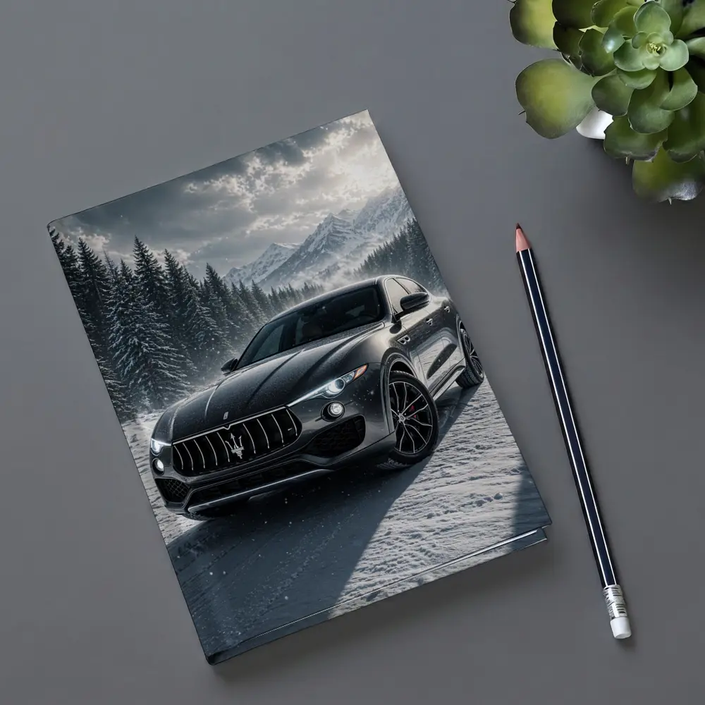 Maserati Levante Black Snow Winter Forest – Notebooks