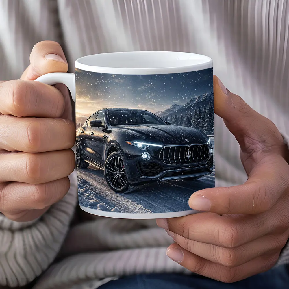 Maserati Levante Black SUV Snowy Night – Mugs
