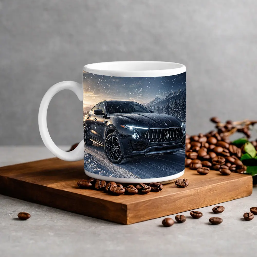 Maserati Levante Black SUV Snowy Night – Mugs