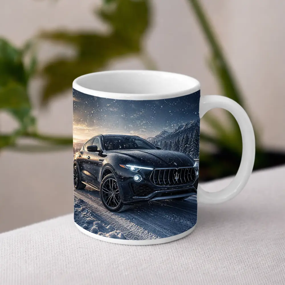 Maserati Levante Black SUV Snowy Night – Mugs
