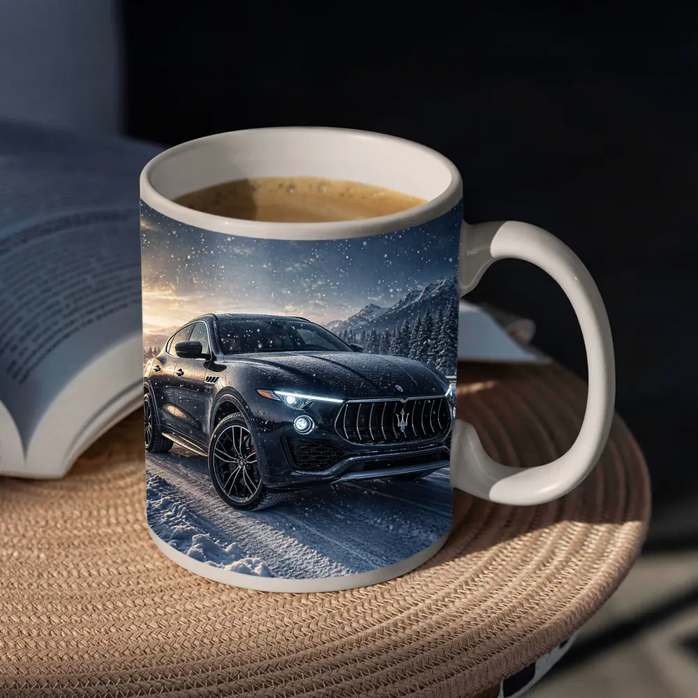 Maserati Levante Black SUV Snowy Night – Mugs