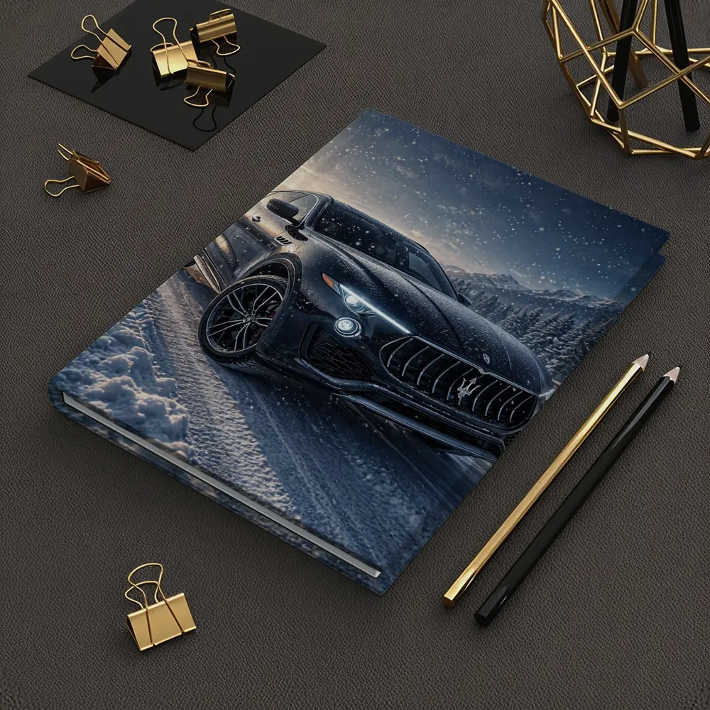 Maserati Levante Black SUV Snowy Night – Notebooks