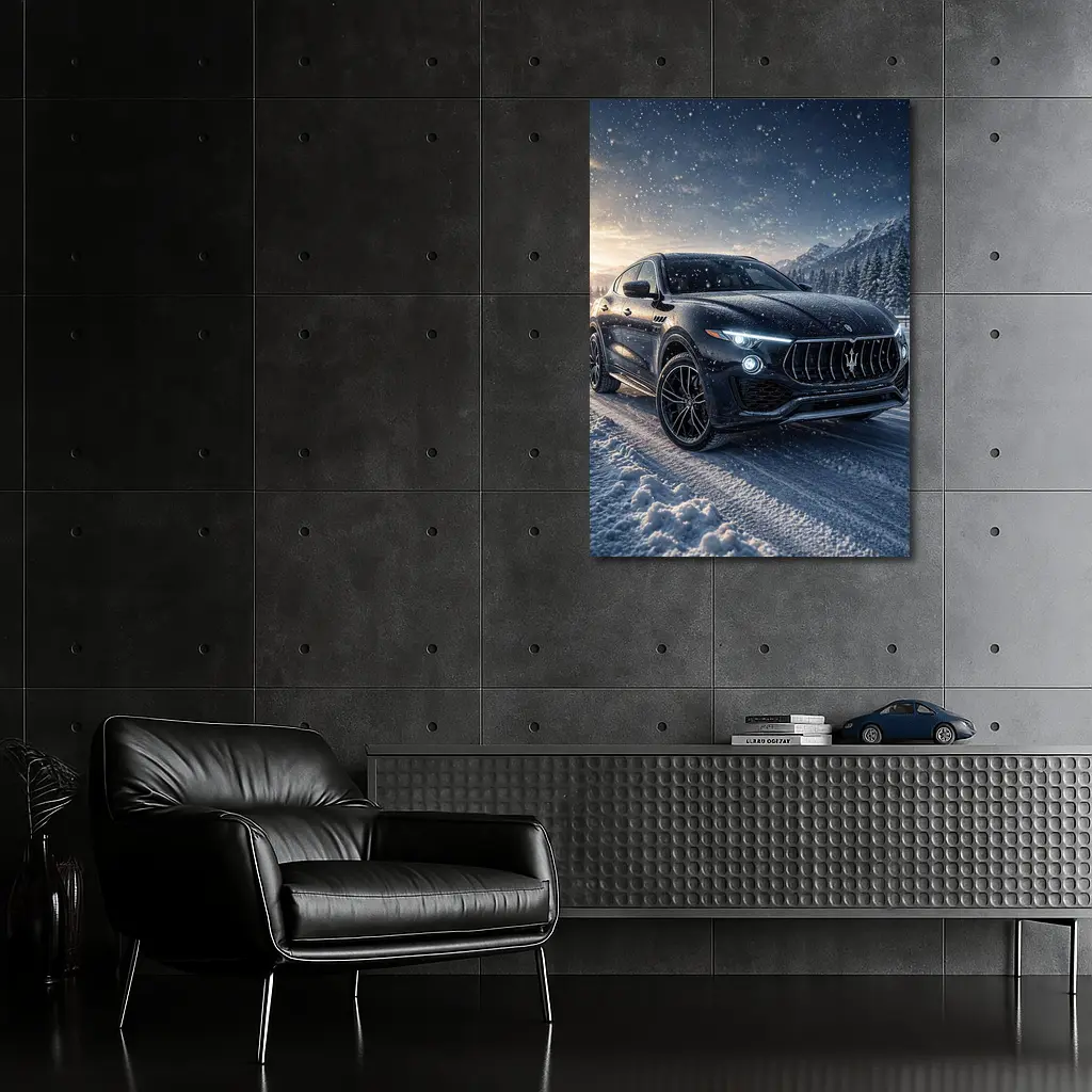 Maserati Levante Black SUV Snowy Night – Wall Art