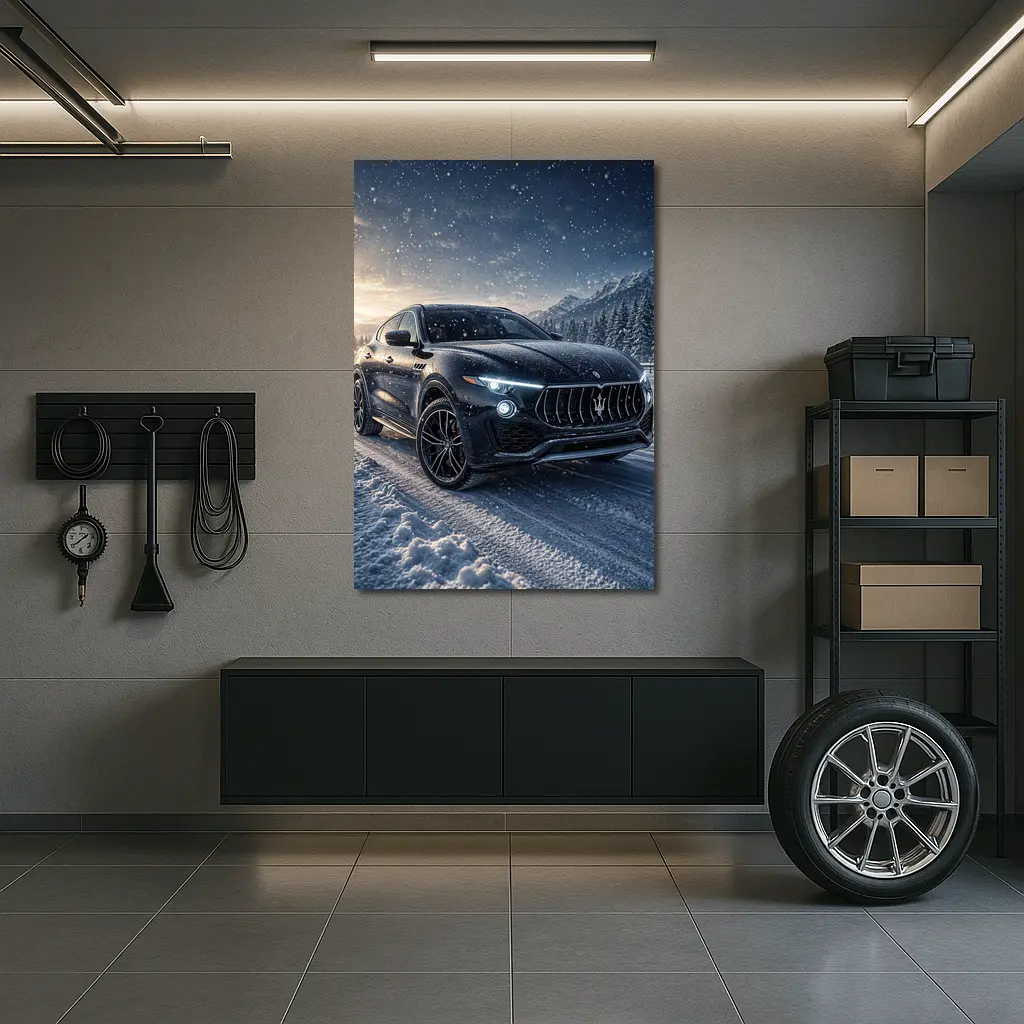 Maserati Levante Black SUV Snowy Night – Wall Art