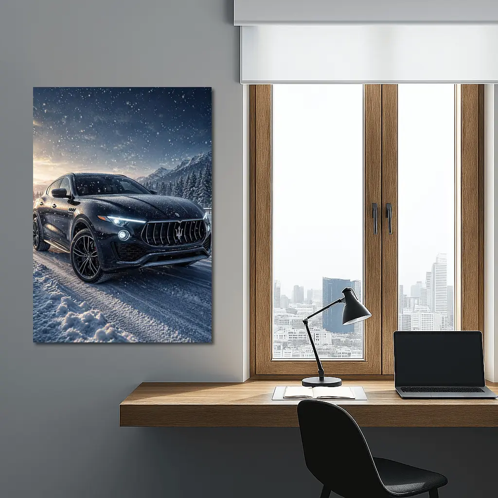Maserati Levante Black SUV Snowy Night – Wall Art