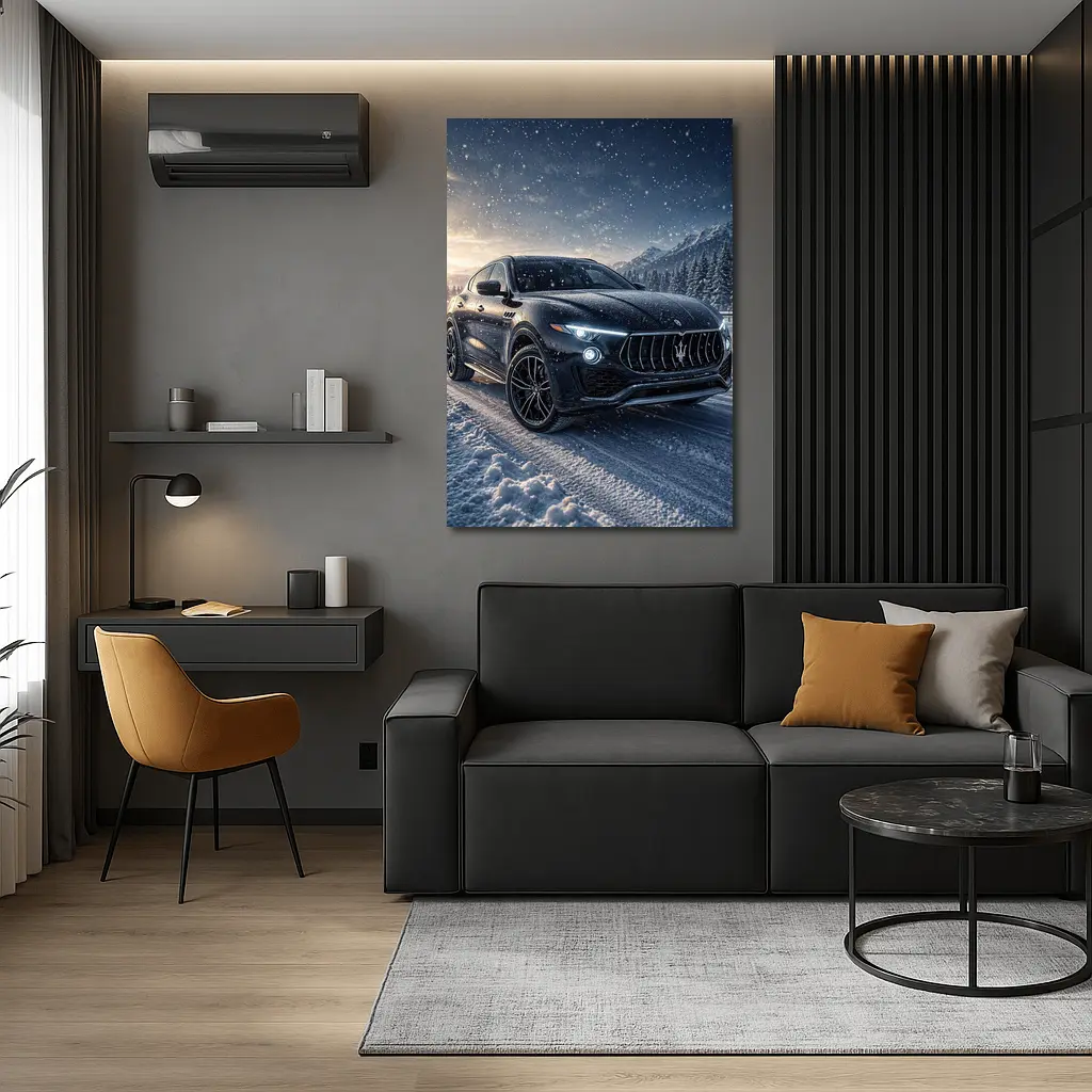 Maserati Levante Black SUV Snowy Night – Wall Art