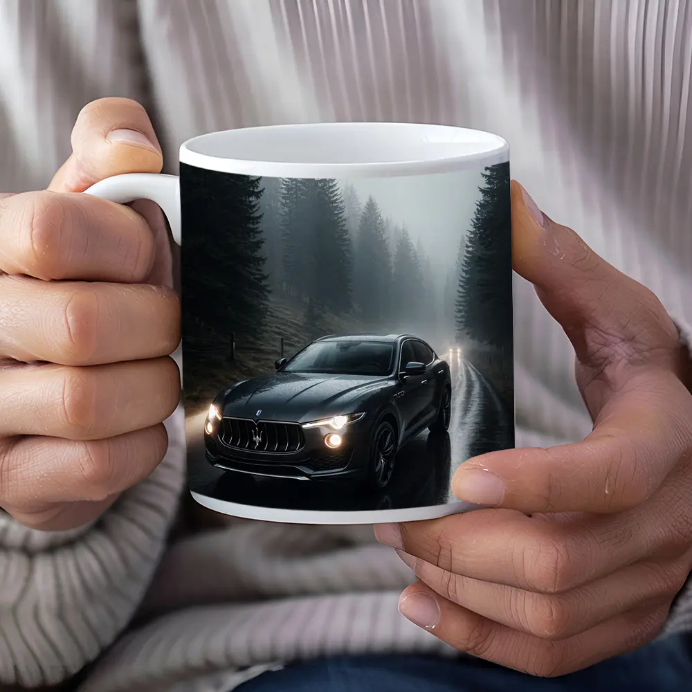Maserati Levante Dark Rainy Forest Road – Mugs