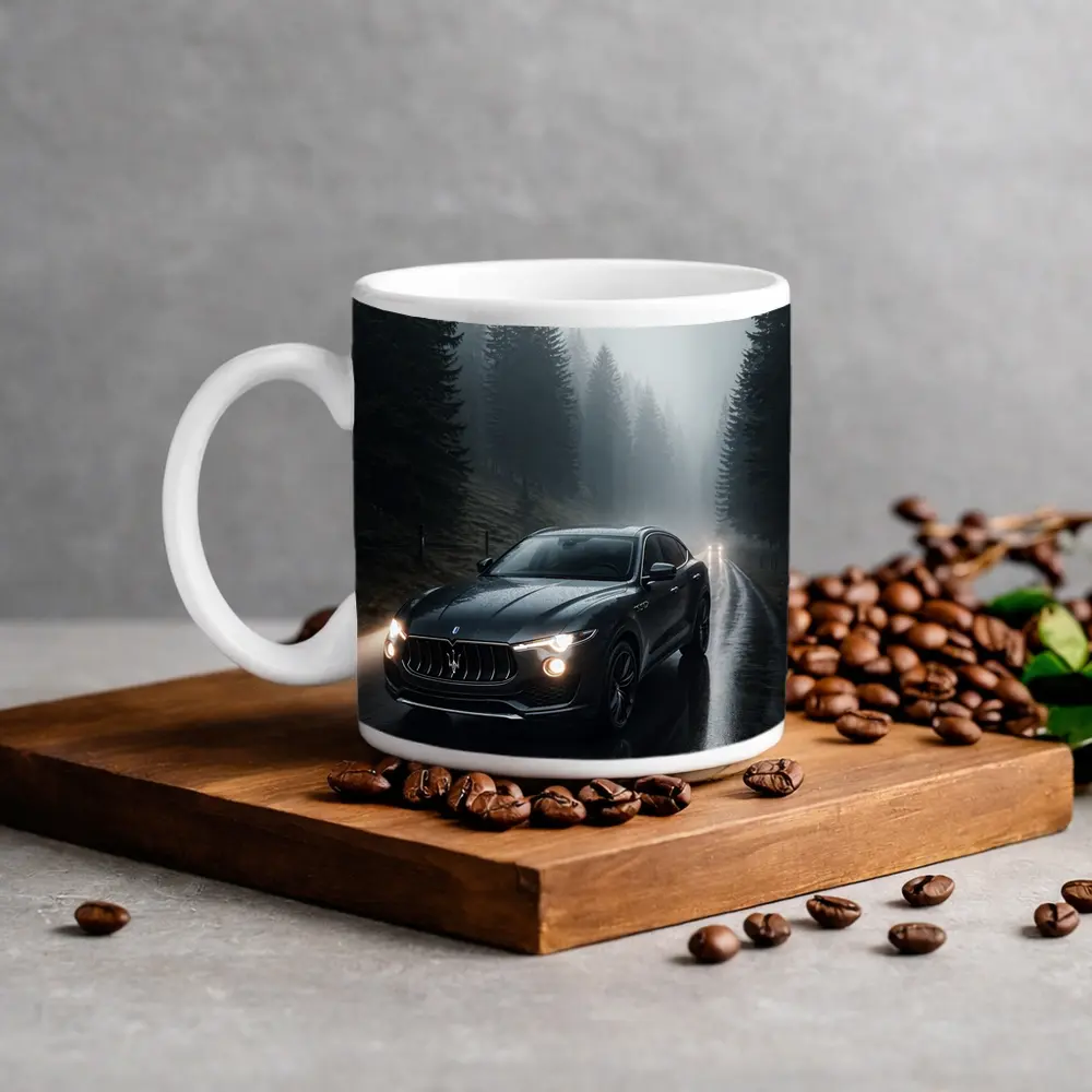 Maserati Levante Dark Rainy Forest Road – Mugs