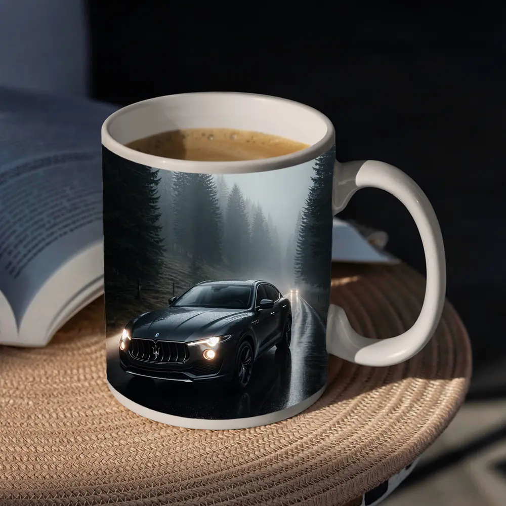 Maserati Levante Dark Rainy Forest Road – Mugs
