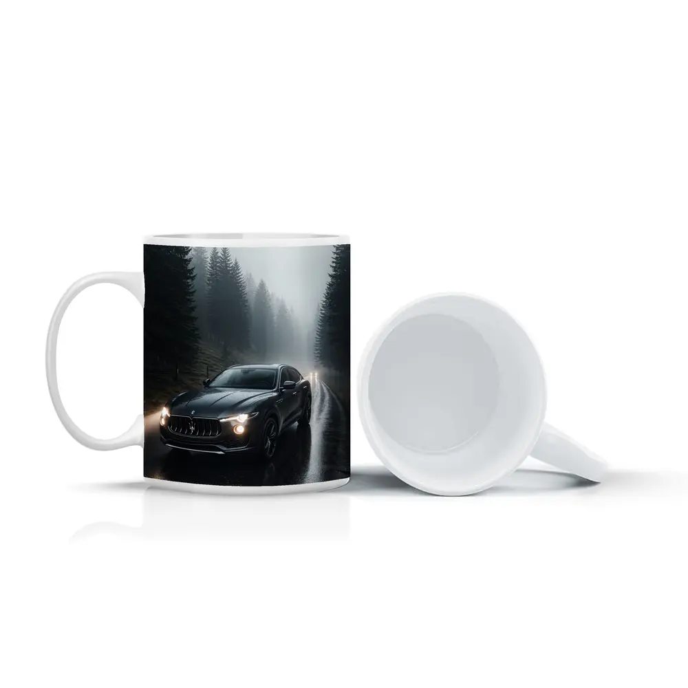 Maserati Levante Dark Rainy Forest Road – Mugs