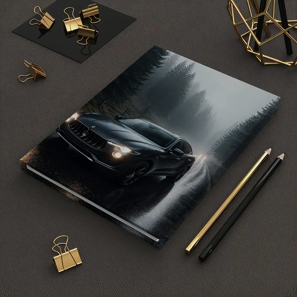 Maserati Levante Dark Rainy Forest Road – Notebooks