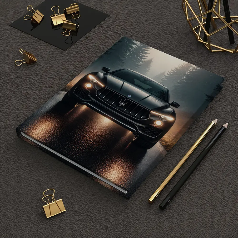 Maserati Levante Black SUV Foggy Forest Road – Notebooks