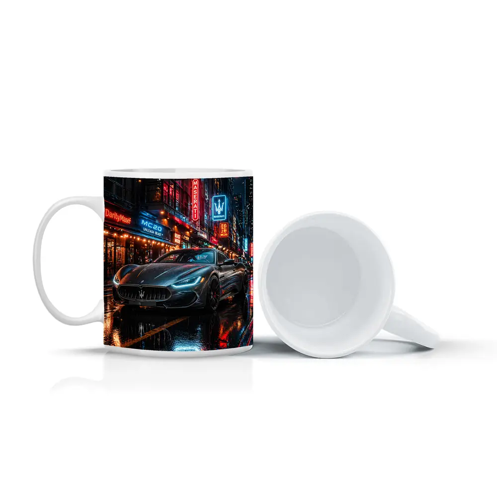 Maserati MC20 Neon City Rainy Night – Mugs