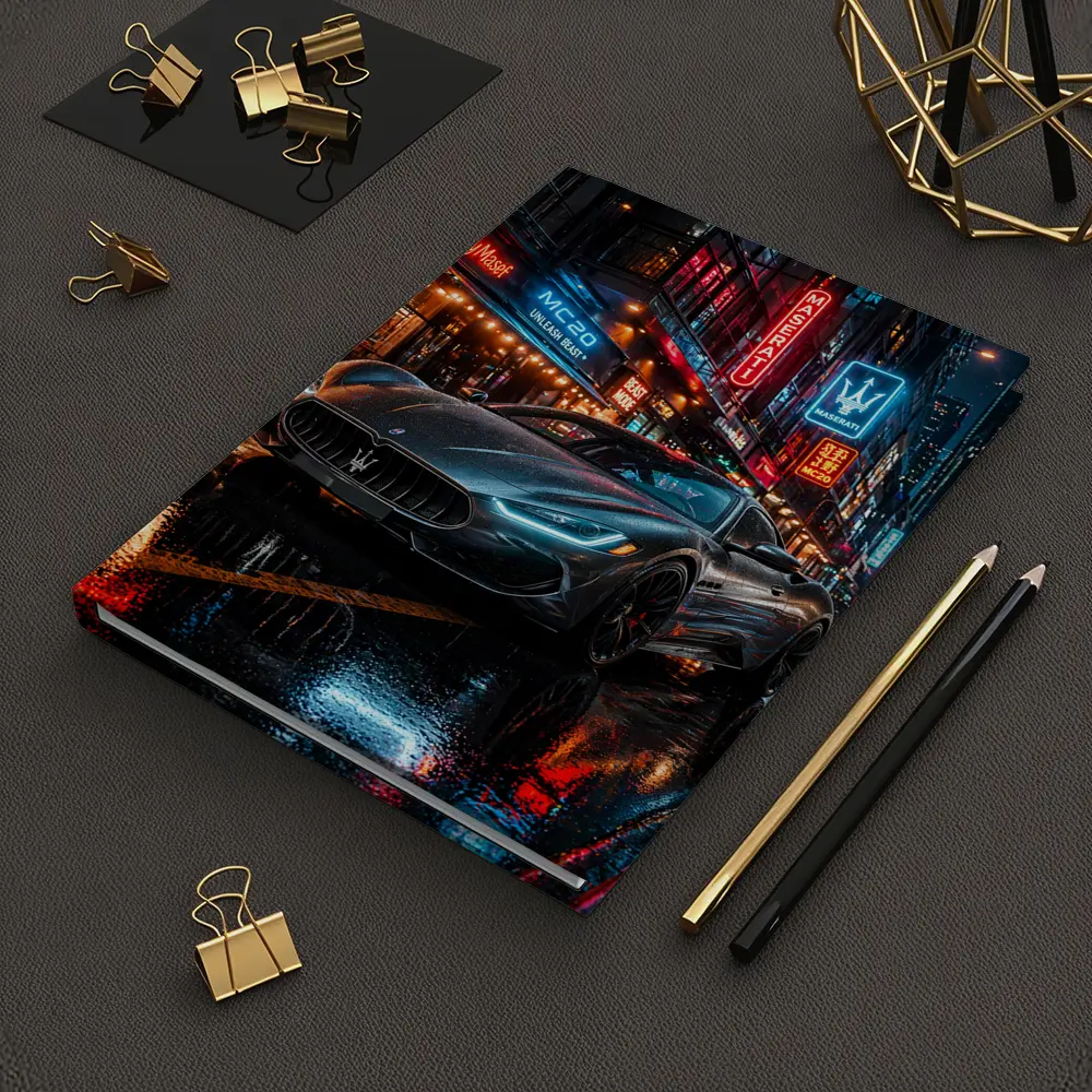 Maserati MC20 Neon City Rainy Night – Notebooks