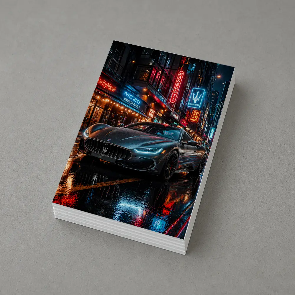 Maserati MC20 Neon City Rainy Night – Postcards
