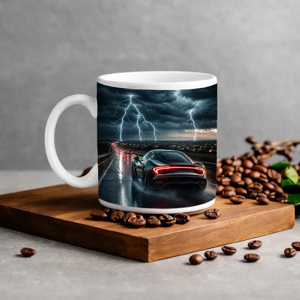 Maserati MC20 Racing Through Stormy Night – Mugs