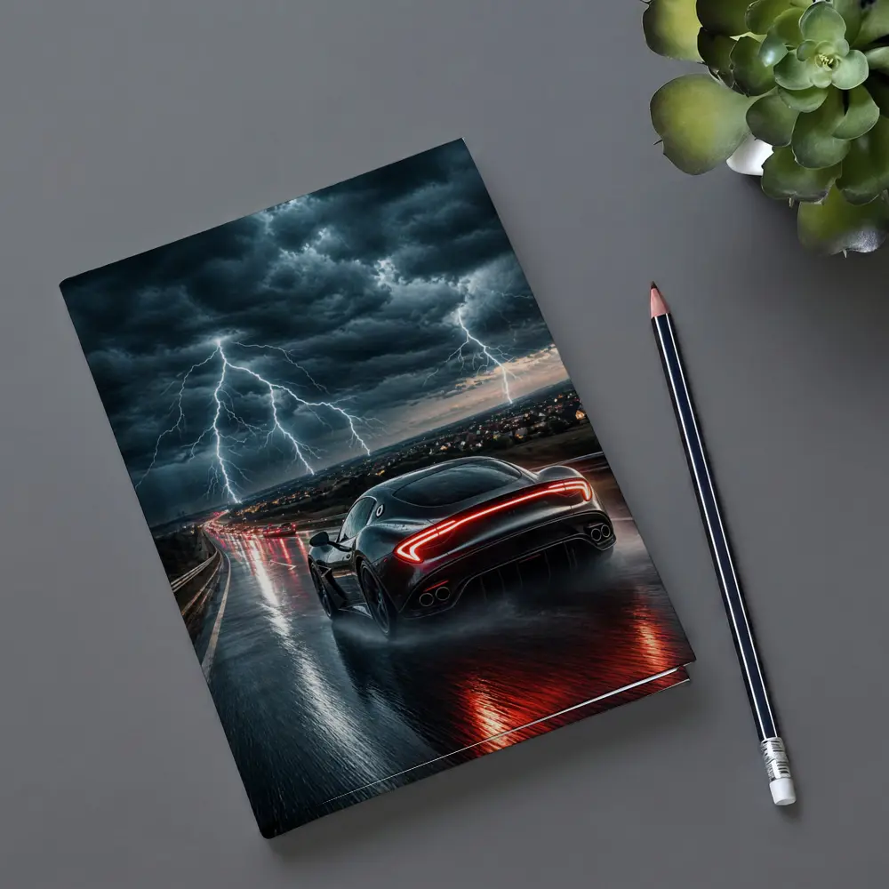 Maserati MC20 Racing Through Stormy Night – Notebooks