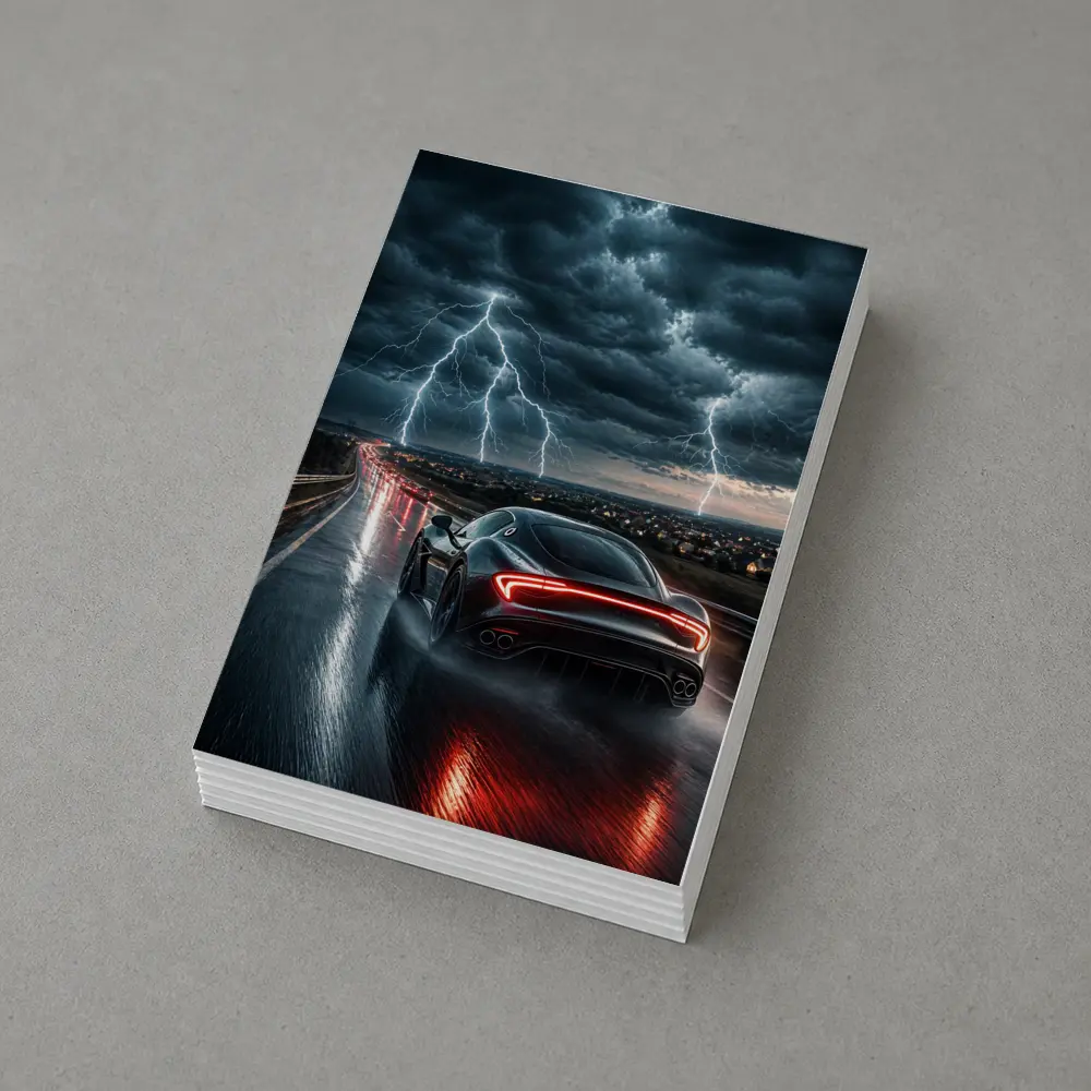 Maserati MC20 Racing Through Stormy Night – Postcards