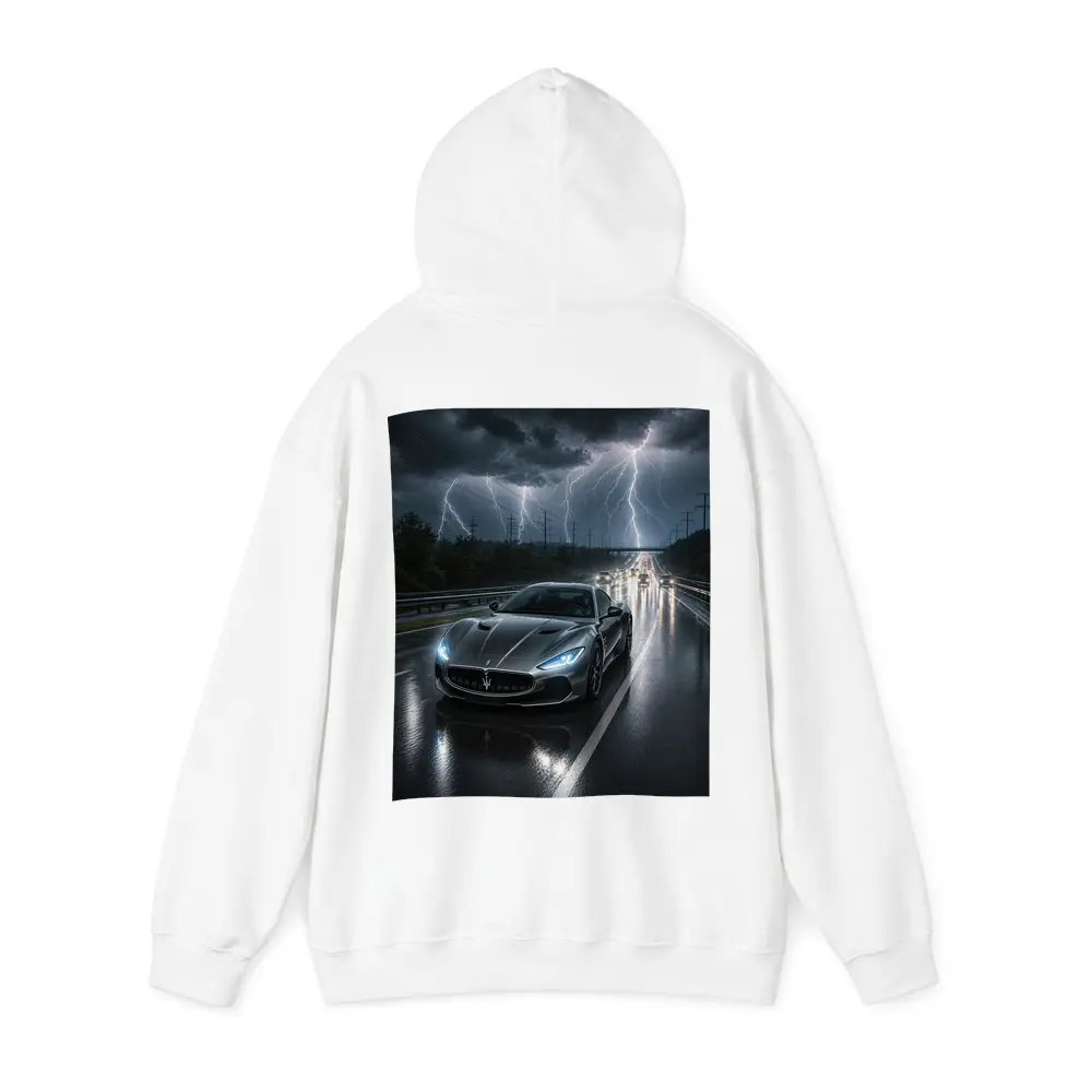 Maserati GranTurismo Racing Through Lightning Storm – Hoodies