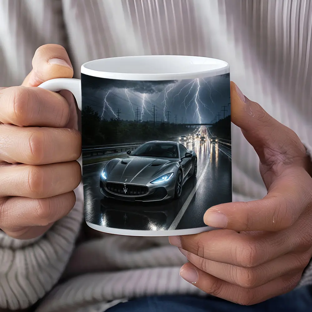 Maserati GranTurismo Racing Through Lightning Storm – Mugs