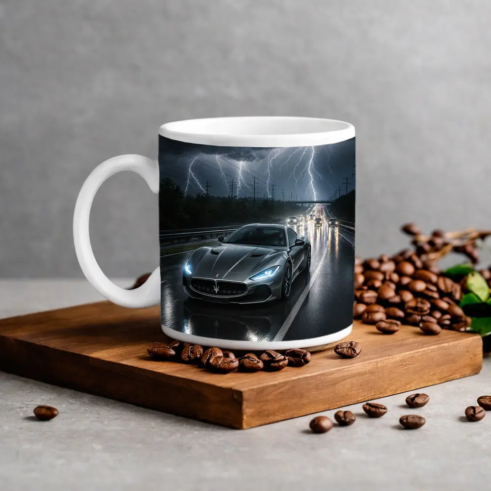 Maserati GranTurismo Racing Through Lightning Storm – Mugs