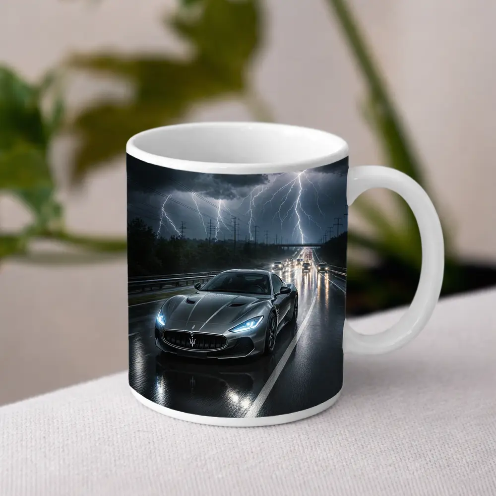 Maserati GranTurismo Racing Through Lightning Storm – Mugs