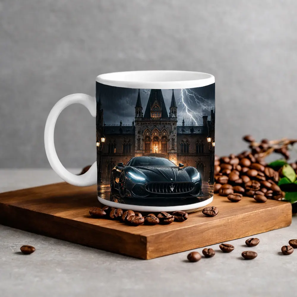 Maserati MC20 Black Storm Gothic Castle Night – Mugs