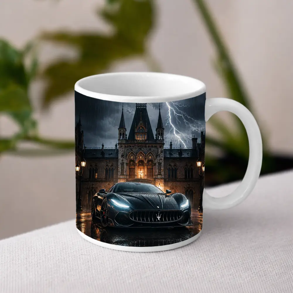 Maserati MC20 Black Storm Gothic Castle Night – Mugs