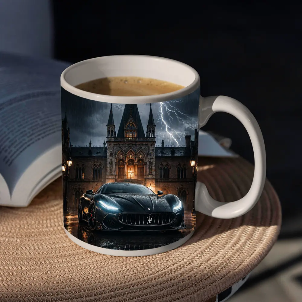 Maserati MC20 Black Storm Gothic Castle Night – Mugs