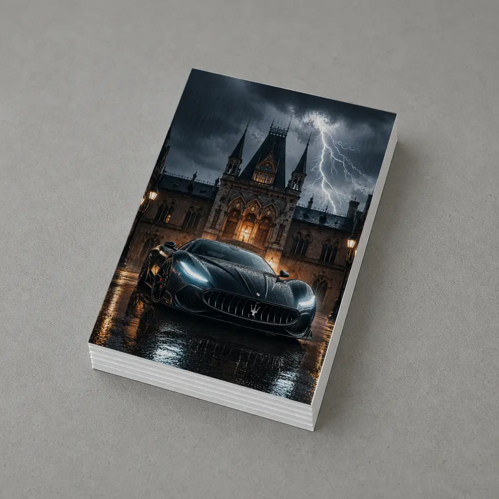 Maserati MC20 Black Storm Gothic Castle Night – Postcards