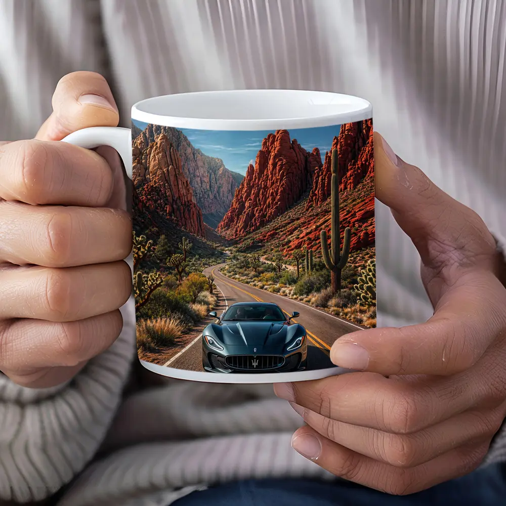 Maserati MC20 Driving Through Red Canyon Road – Mugs