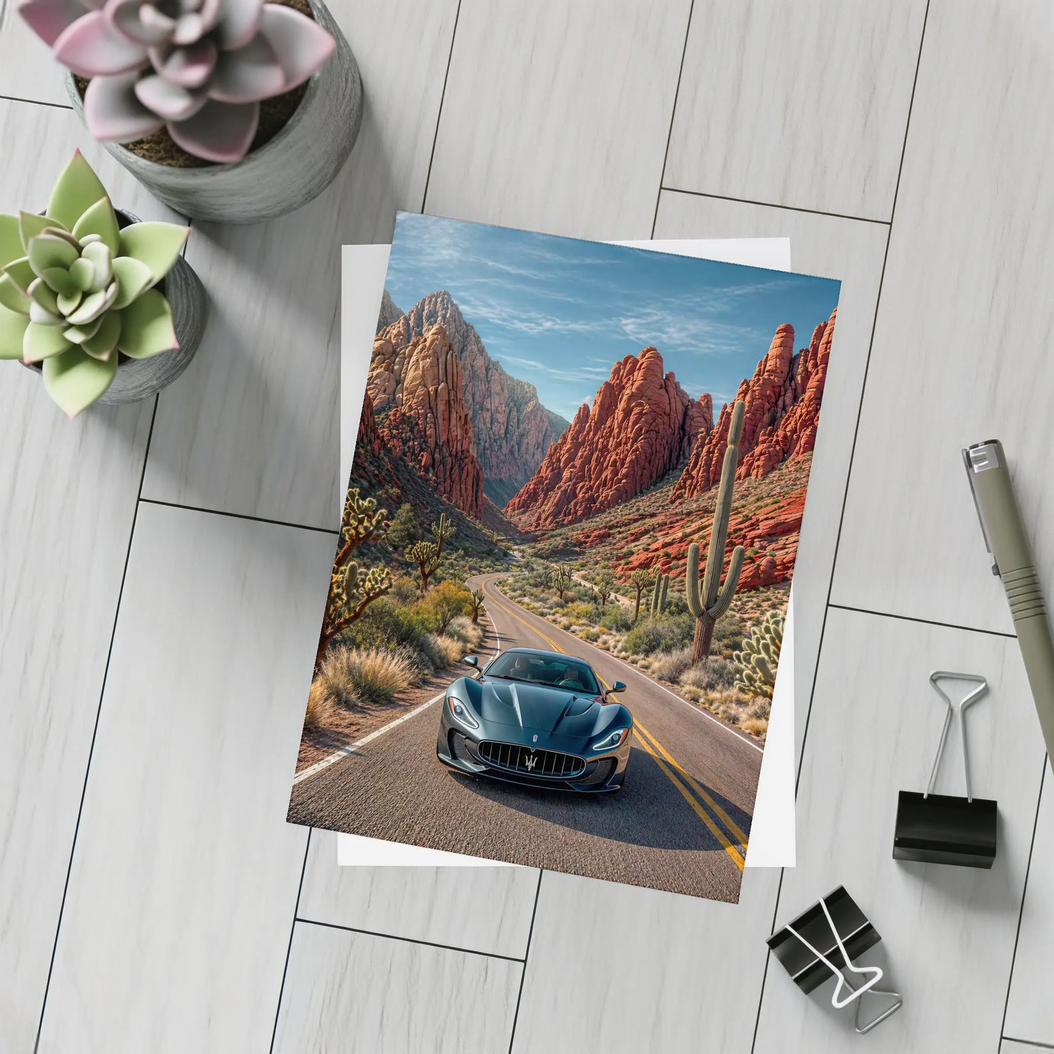 Maserati MC20 Driving Through Red Canyon Road – Postcards