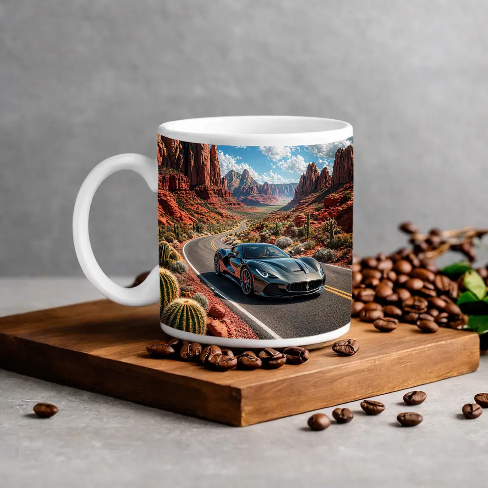 Maserati MC20 Cruising Red Rock Canyon Road – Mugs