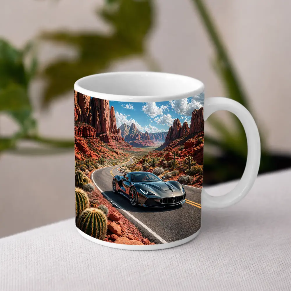 Maserati MC20 Cruising Red Rock Canyon Road – Mugs