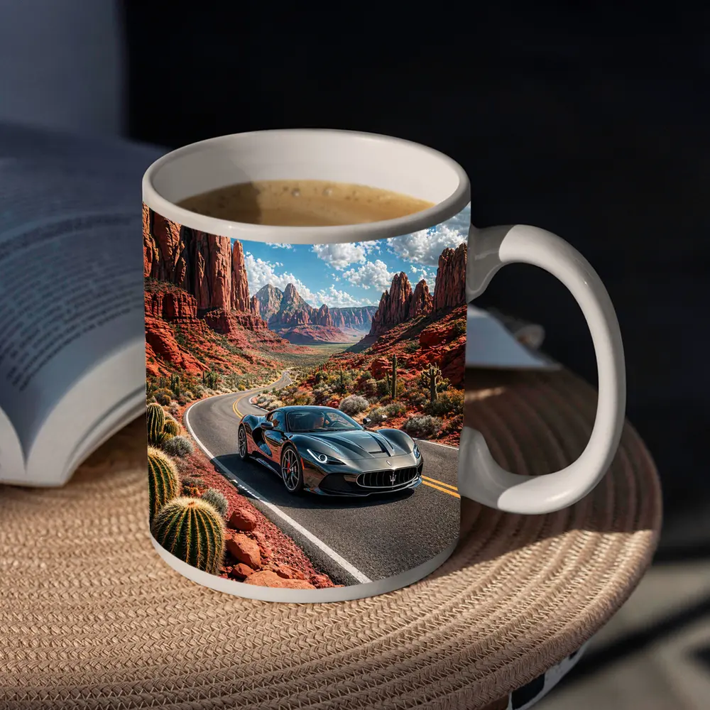 Maserati MC20 Cruising Red Rock Canyon Road – Mugs