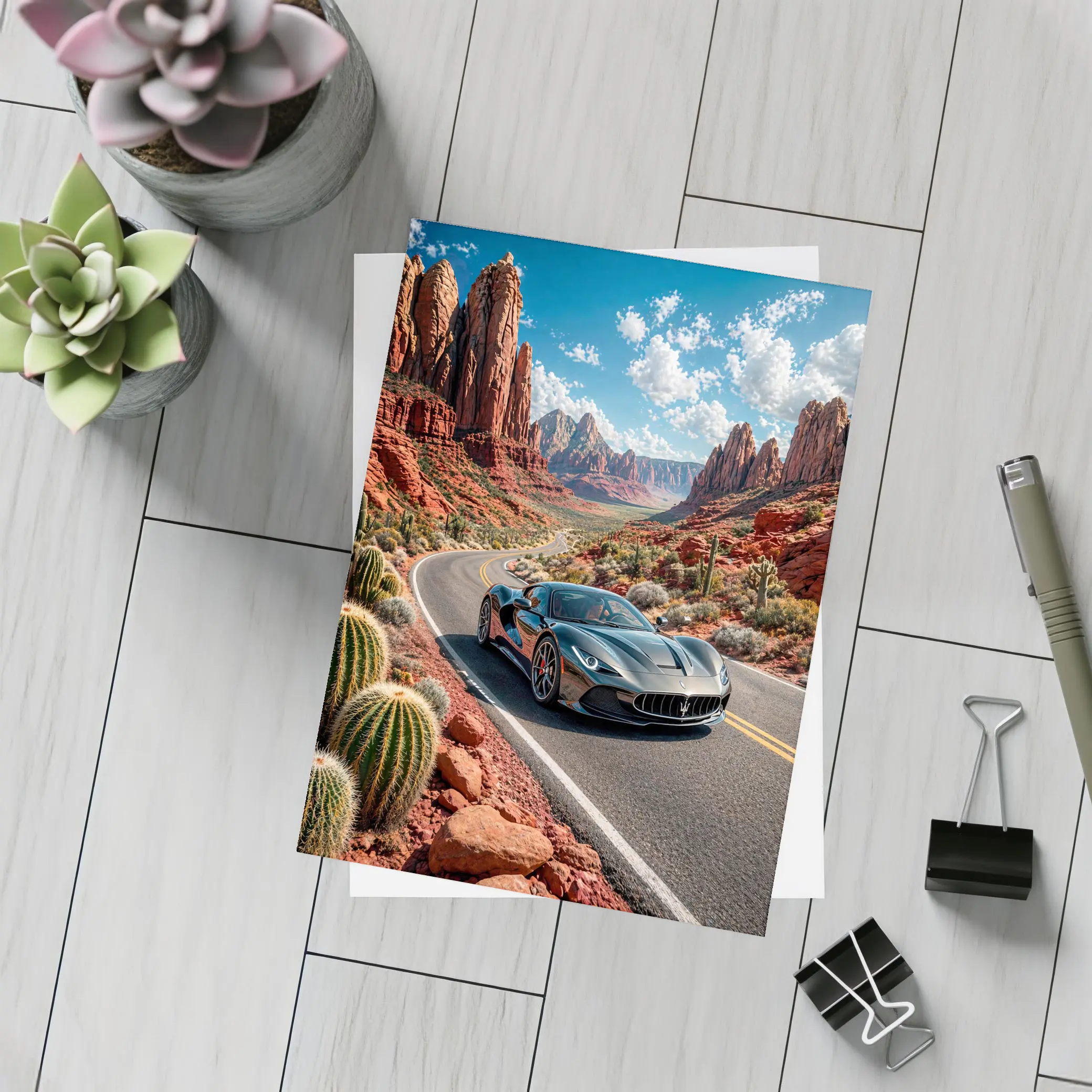 Maserati MC20 Cruising Red Rock Canyon Road – Postcards