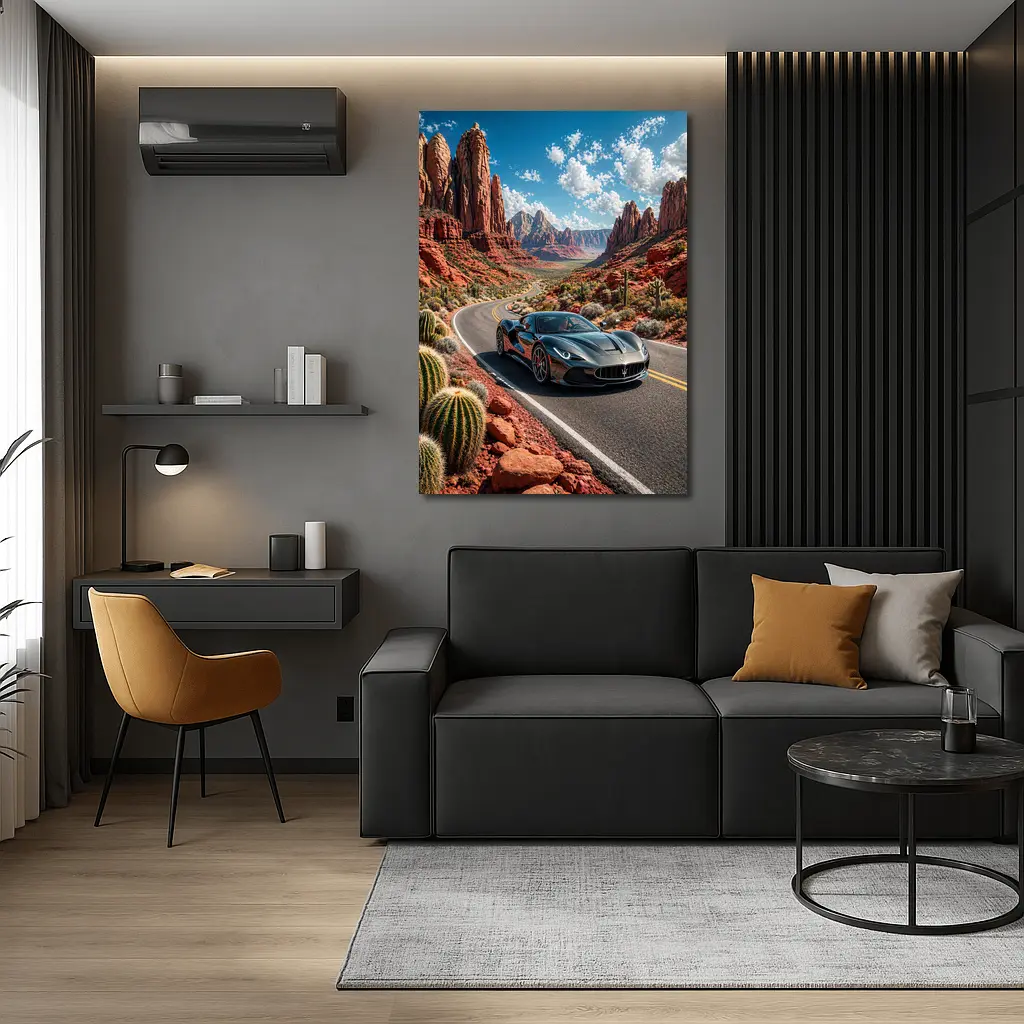 Maserati MC20 Cruising Red Rock Canyon Road – Wall Art
