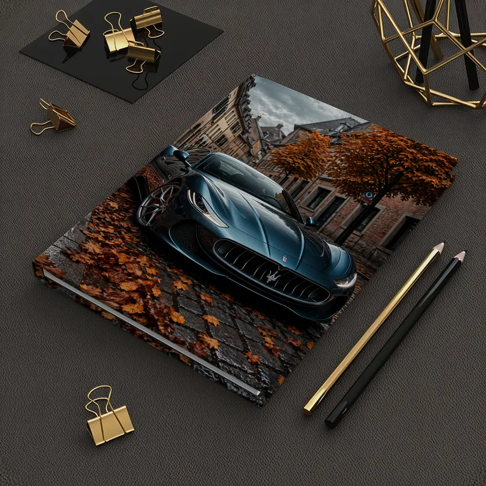 Maserati GranTurismo On Wet Cobblestone Street – Notebooks