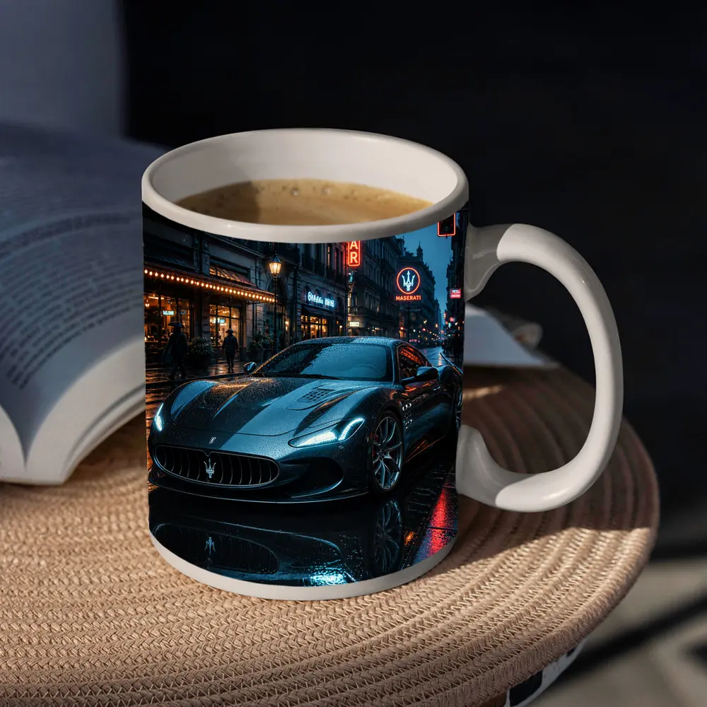 Maserati MC20 Wet City Street Night – Mugs