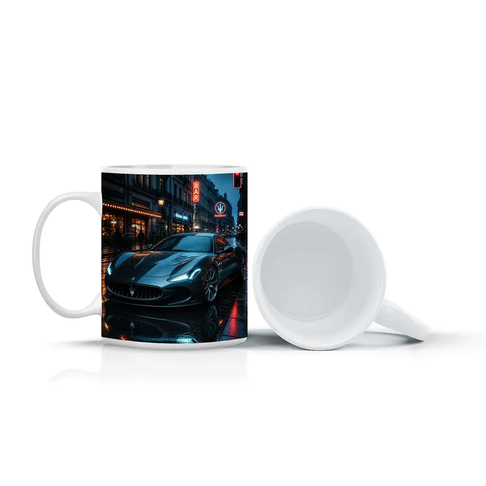 Maserati MC20 Wet City Street Night – Mugs