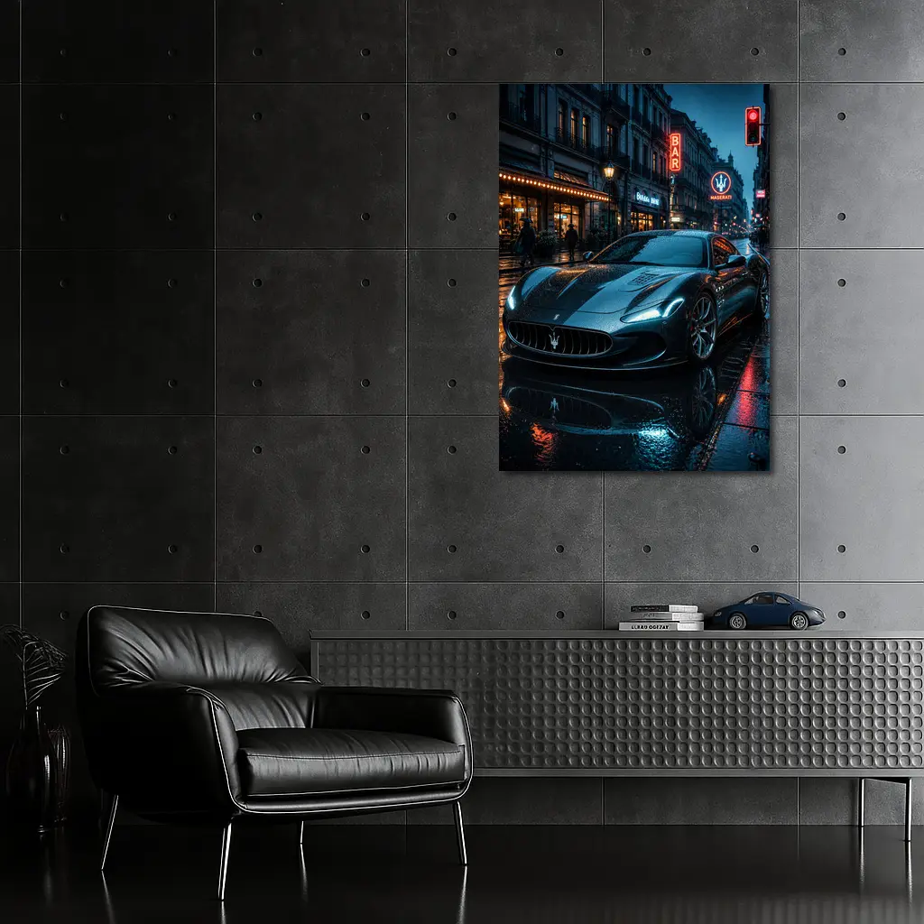 Maserati MC20 Wet City Street Night – Wall Art