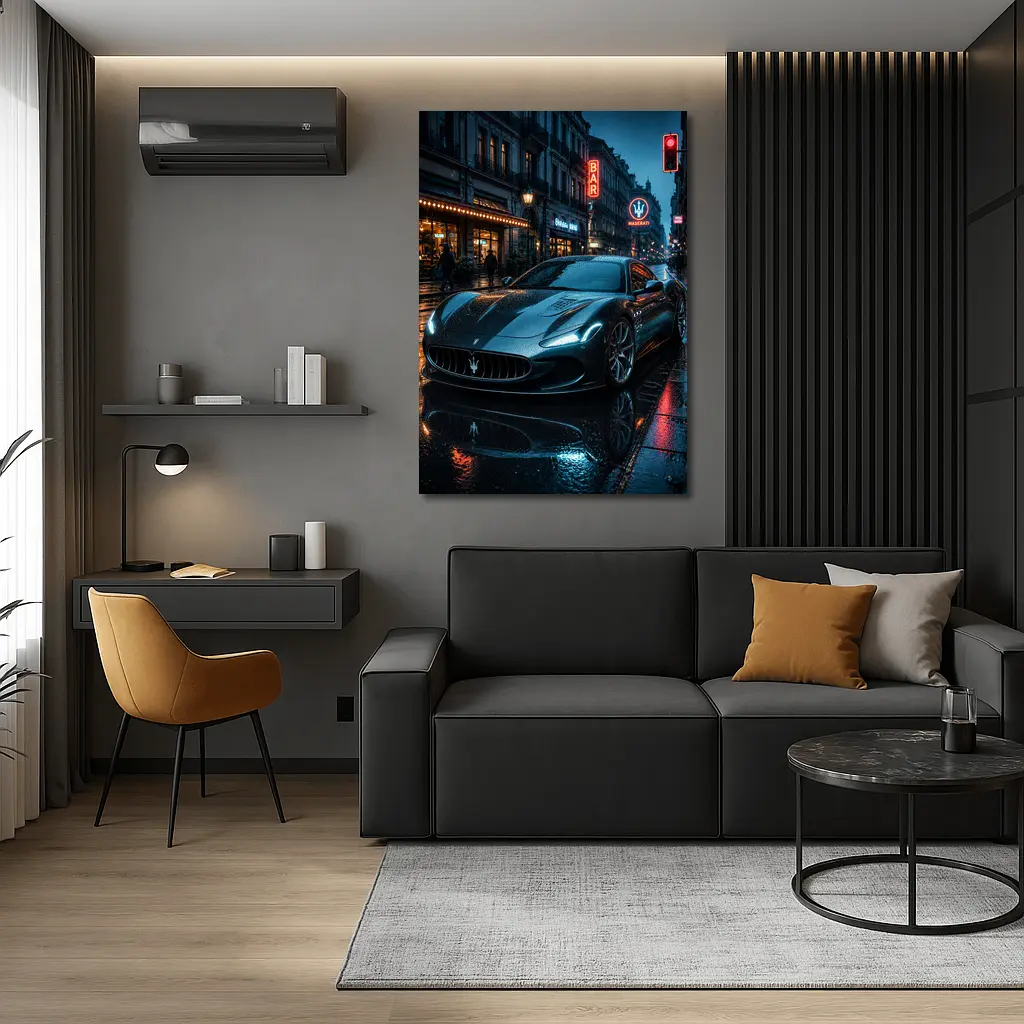 Maserati MC20 Wet City Street Night – Wall Art
