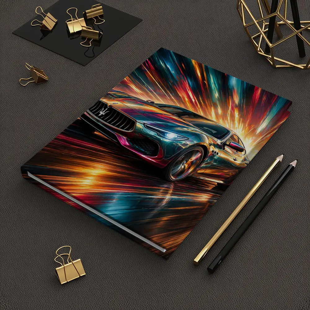 Maserati Quattroporte Colorful Abstract Speed Art – Notebooks