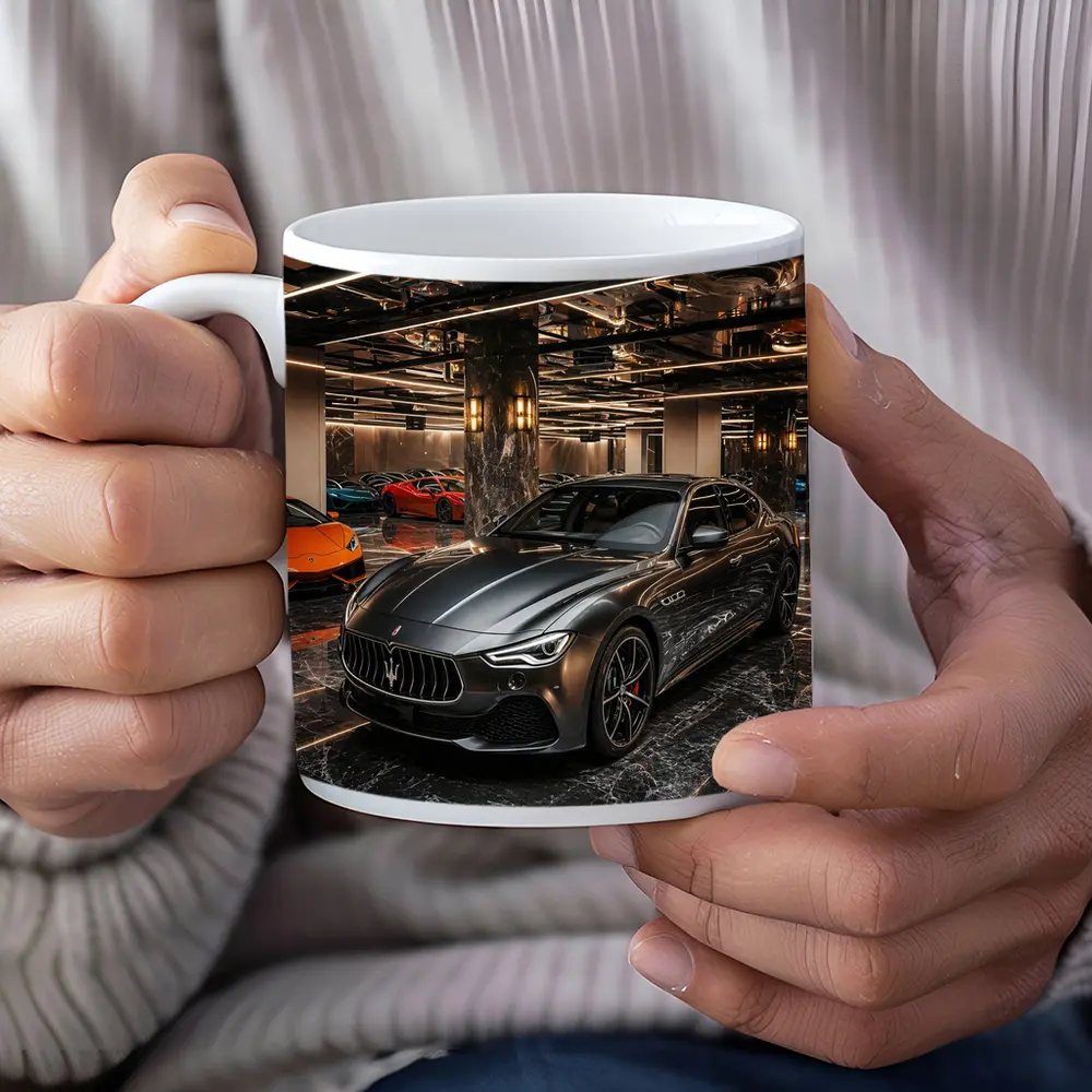 Maserati Ghibli Gray Luxury Car Showroom – Mugs