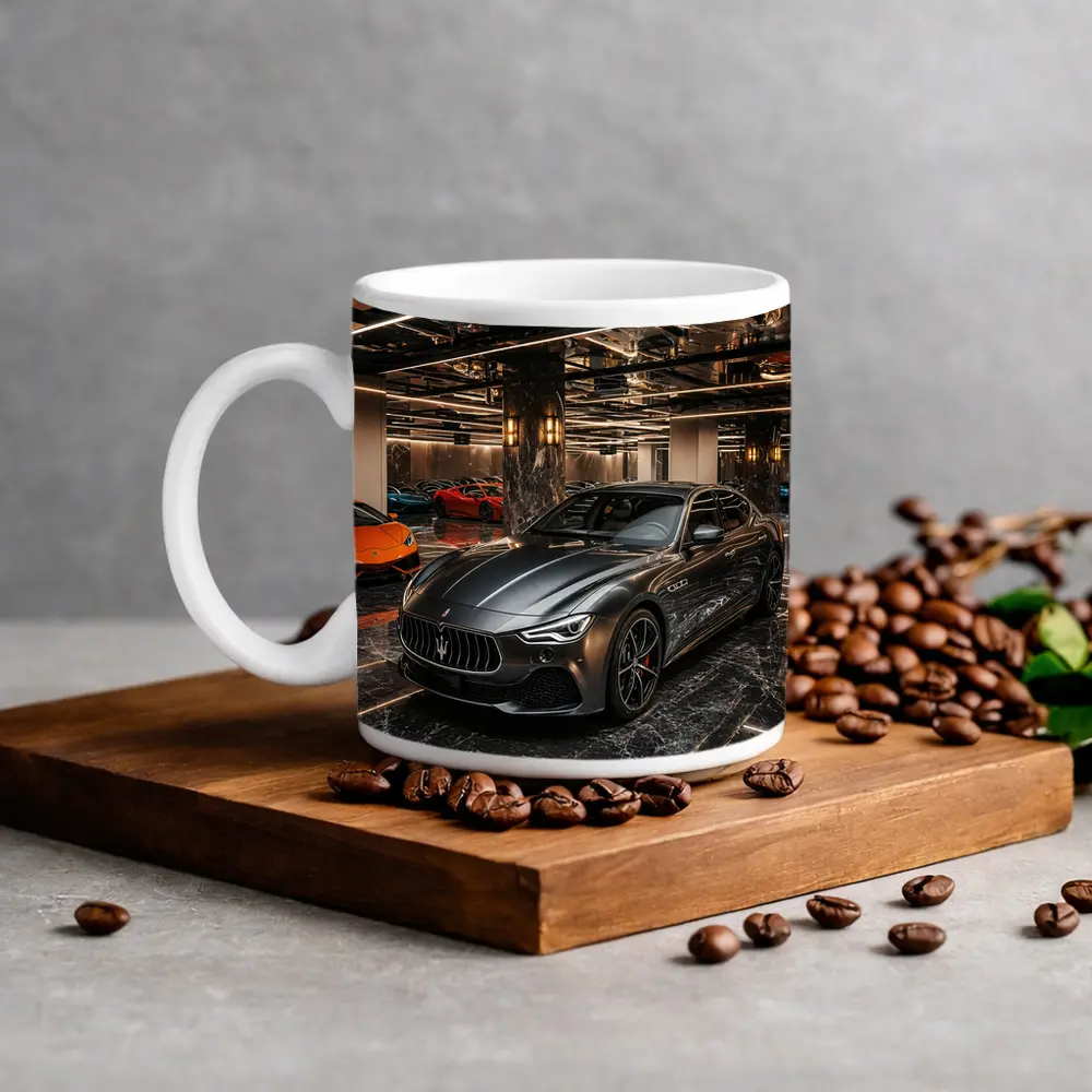 Maserati Ghibli Gray Luxury Car Showroom – Mugs
